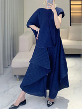 HEYFANCYSTYLE Designer Cruise Wear Resort Style Japanese Pleated Pant Set